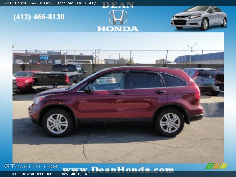 Tango Red Pearl / Gray 2011 Honda CR-V EX 4WD