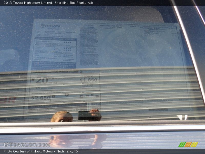 Shoreline Blue Pearl / Ash 2013 Toyota Highlander Limited