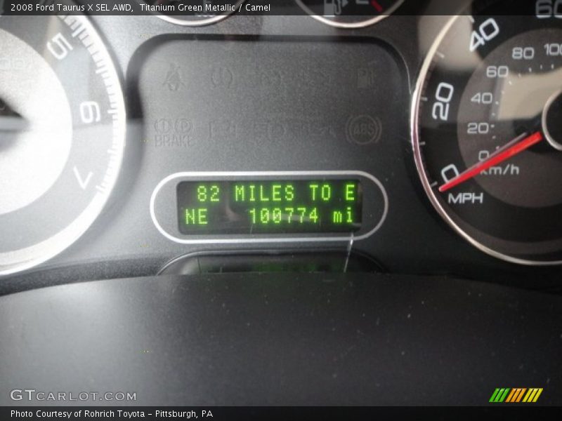 Titanium Green Metallic / Camel 2008 Ford Taurus X SEL AWD