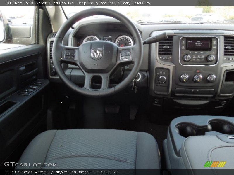 Deep Cherry Red Pearl / Black/Diesel Gray 2013 Ram 1500 Express Quad Cab 4x4