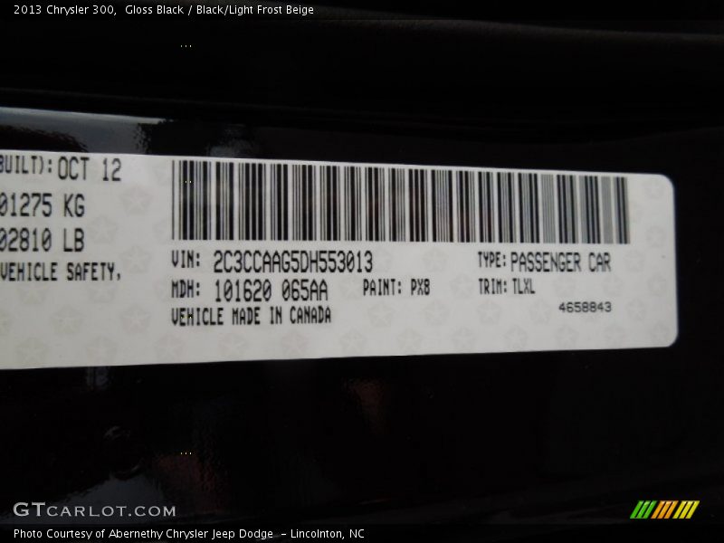 Gloss Black / Black/Light Frost Beige 2013 Chrysler 300