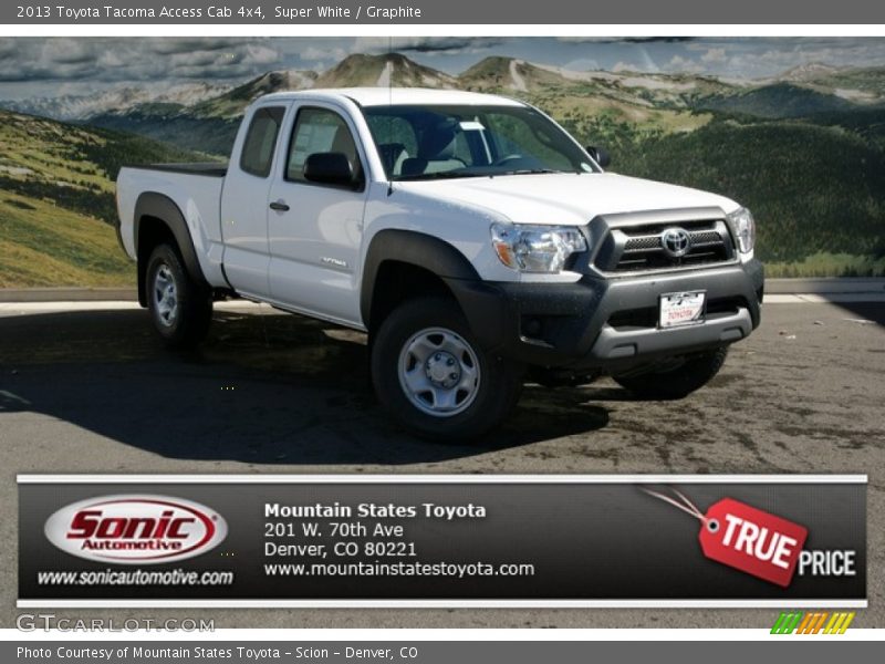 Super White / Graphite 2013 Toyota Tacoma Access Cab 4x4