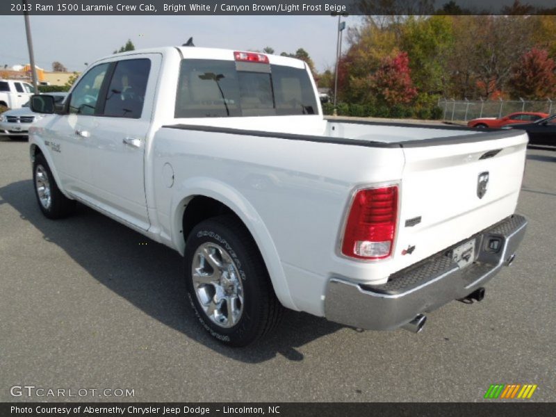 Bright White / Canyon Brown/Light Frost Beige 2013 Ram 1500 Laramie Crew Cab