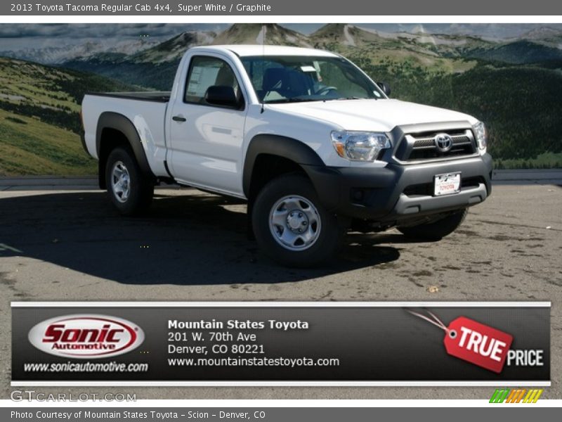Super White / Graphite 2013 Toyota Tacoma Regular Cab 4x4