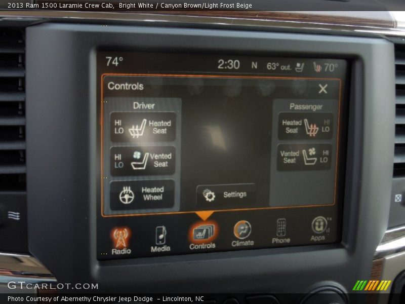 Controls of 2013 1500 Laramie Crew Cab