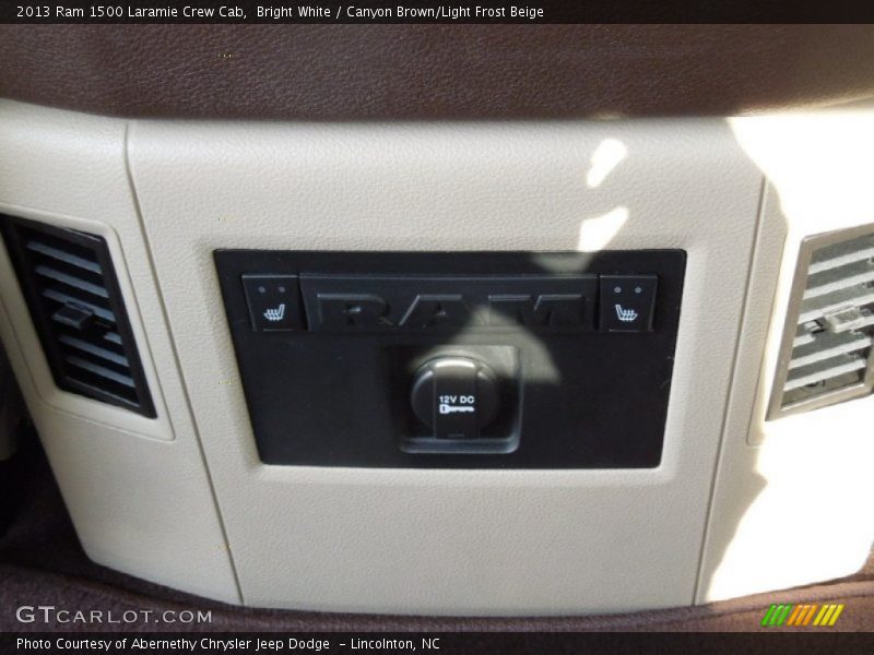 Bright White / Canyon Brown/Light Frost Beige 2013 Ram 1500 Laramie Crew Cab