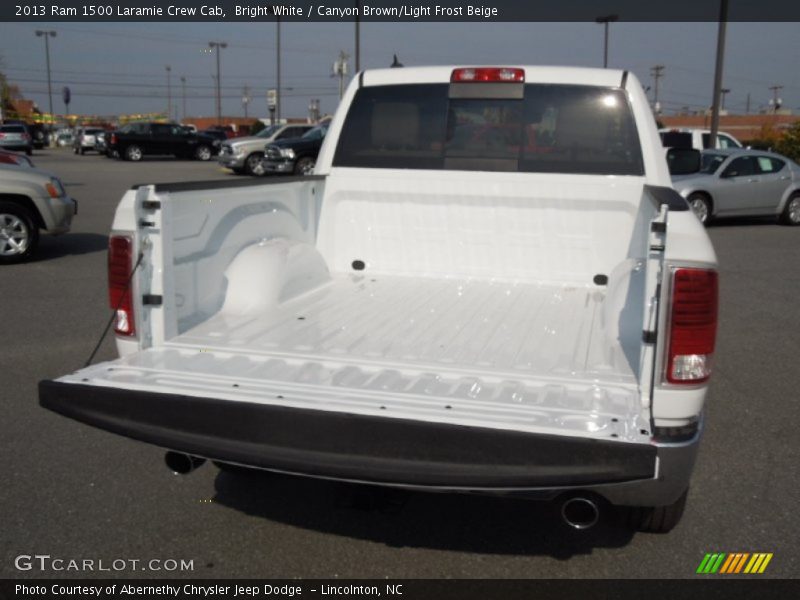 Bright White / Canyon Brown/Light Frost Beige 2013 Ram 1500 Laramie Crew Cab
