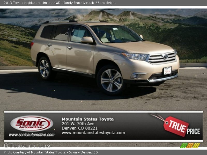 Sandy Beach Metallic / Sand Beige 2013 Toyota Highlander Limited 4WD