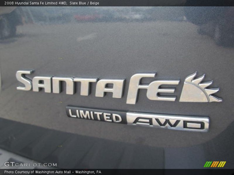 Slate Blue / Beige 2008 Hyundai Santa Fe Limited 4WD