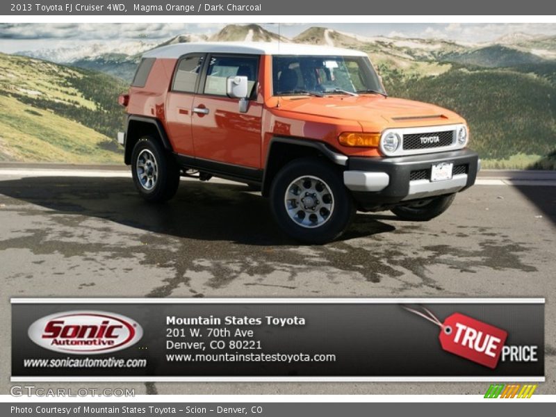 Magma Orange / Dark Charcoal 2013 Toyota FJ Cruiser 4WD
