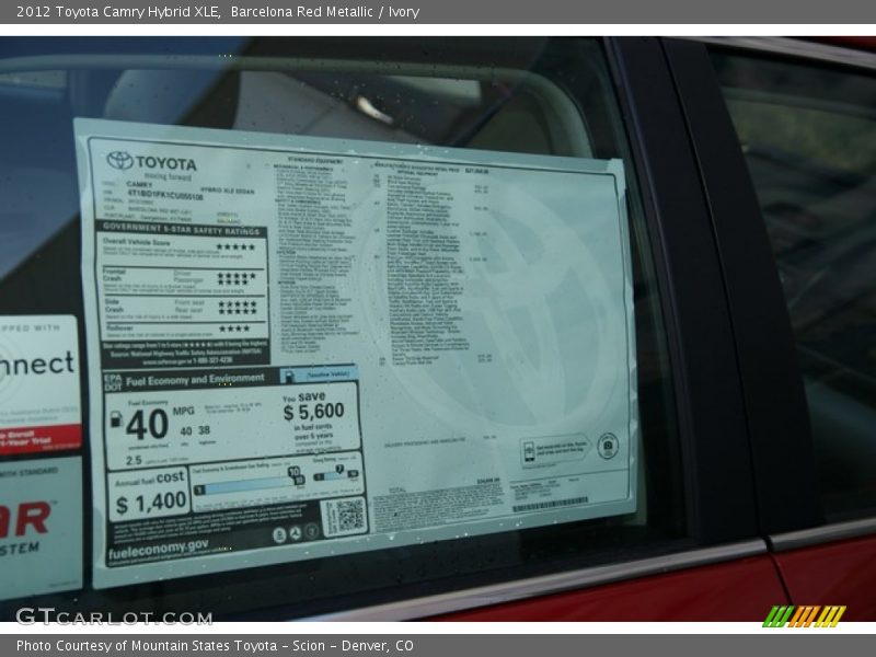 Barcelona Red Metallic / Ivory 2012 Toyota Camry Hybrid XLE