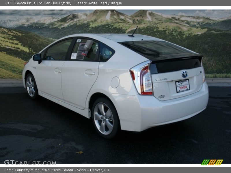 Blizzard White Pearl / Bisque 2012 Toyota Prius 3rd Gen Five Hybrid