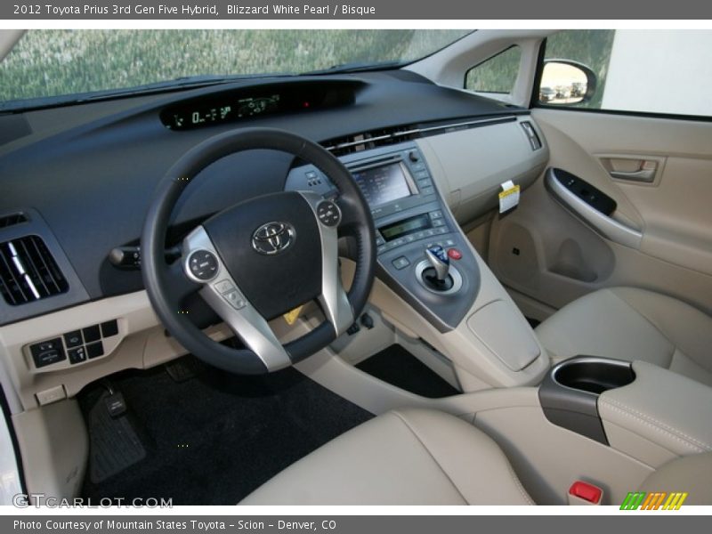 Blizzard White Pearl / Bisque 2012 Toyota Prius 3rd Gen Five Hybrid