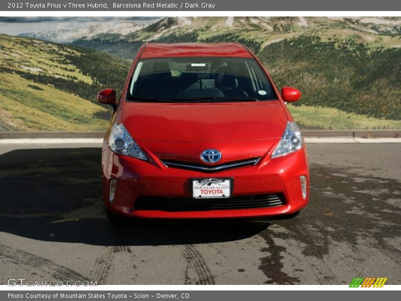 Barcelona Red Metallic / Dark Gray 2012 Toyota Prius v Three Hybrid