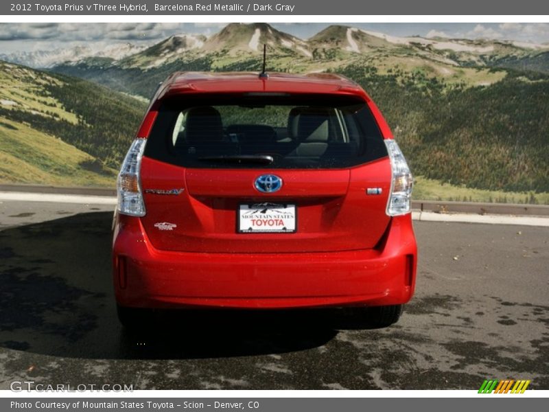 Barcelona Red Metallic / Dark Gray 2012 Toyota Prius v Three Hybrid