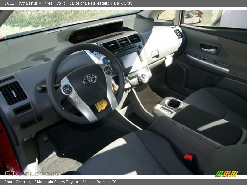 Barcelona Red Metallic / Dark Gray 2012 Toyota Prius v Three Hybrid