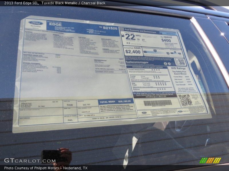 Tuxedo Black Metallic / Charcoal Black 2013 Ford Edge SEL