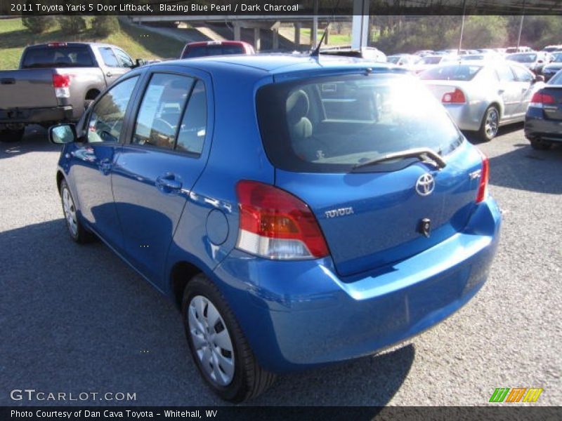 Blazing Blue Pearl / Dark Charcoal 2011 Toyota Yaris 5 Door Liftback