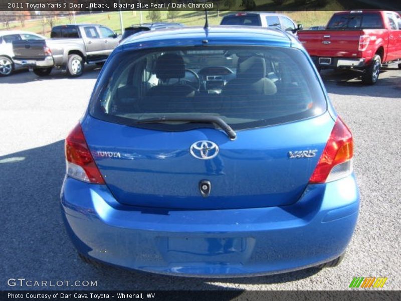 Blazing Blue Pearl / Dark Charcoal 2011 Toyota Yaris 5 Door Liftback