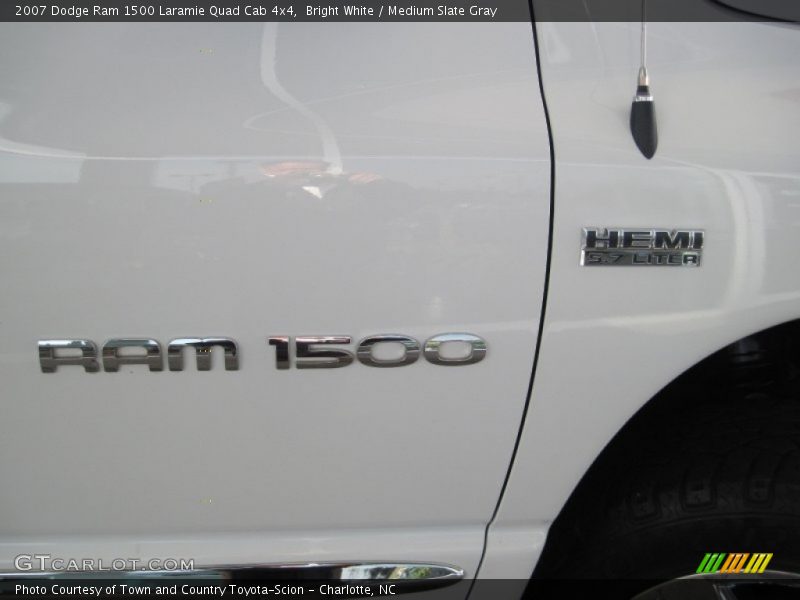 Bright White / Medium Slate Gray 2007 Dodge Ram 1500 Laramie Quad Cab 4x4