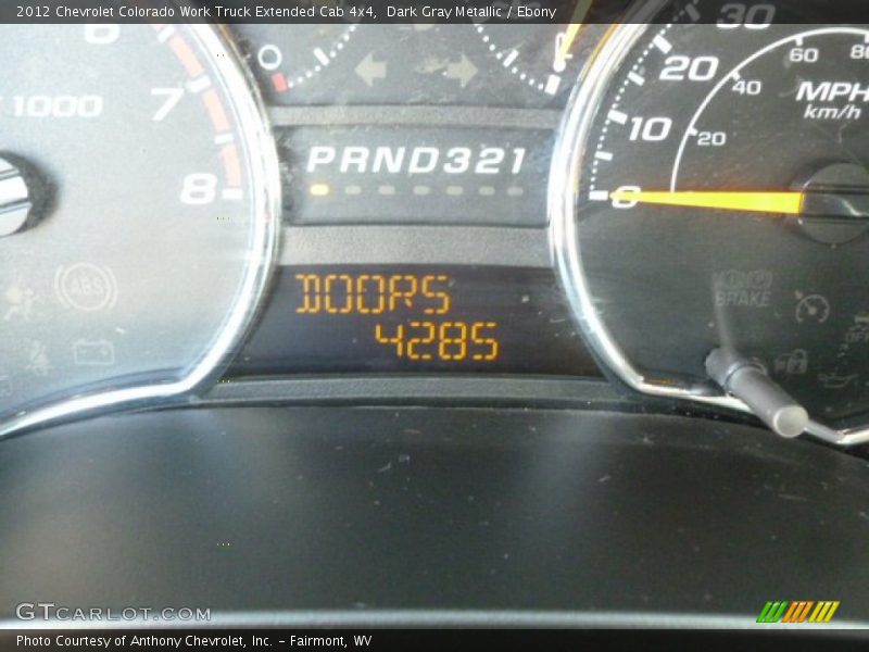 Dark Gray Metallic / Ebony 2012 Chevrolet Colorado Work Truck Extended Cab 4x4