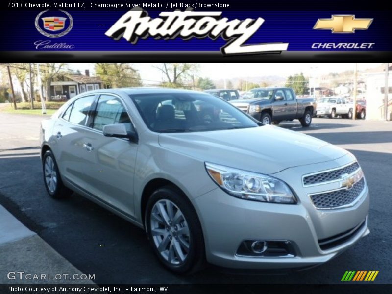 Champagne Silver Metallic / Jet Black/Brownstone 2013 Chevrolet Malibu LTZ