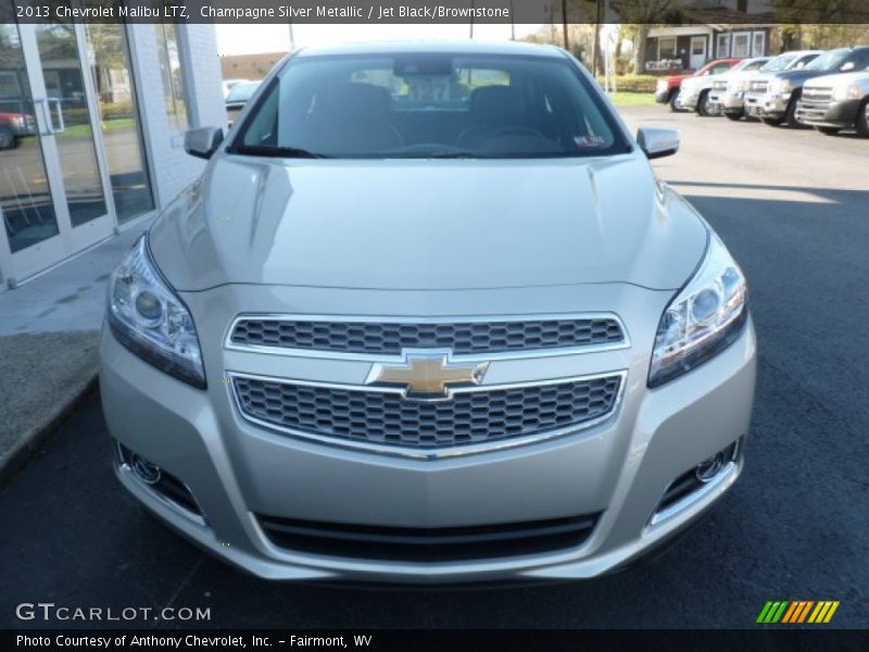 Champagne Silver Metallic / Jet Black/Brownstone 2013 Chevrolet Malibu LTZ