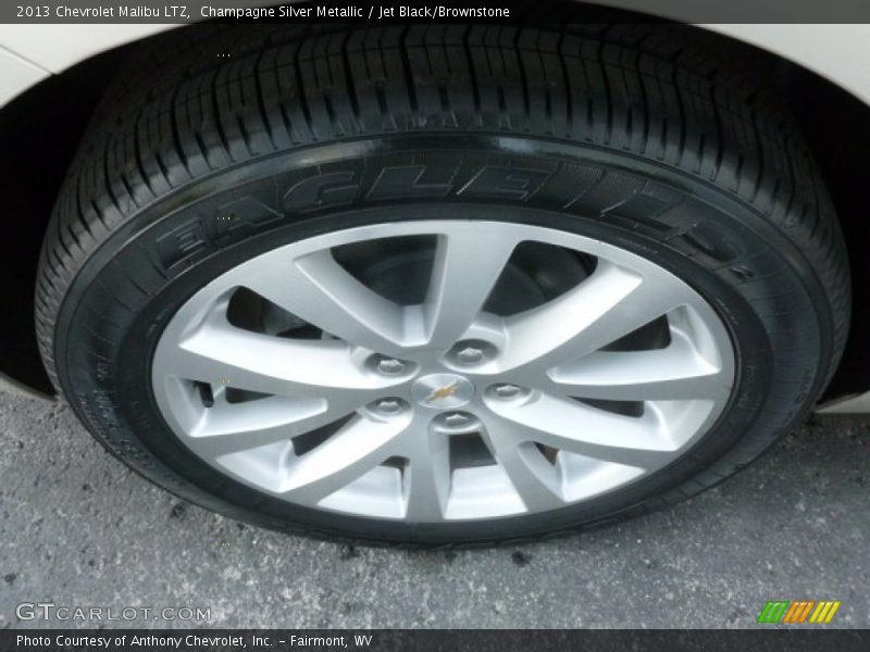Champagne Silver Metallic / Jet Black/Brownstone 2013 Chevrolet Malibu LTZ
