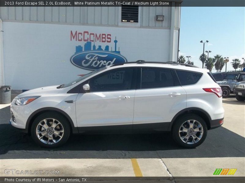 White Platinum Metallic Tri-Coat / Medium Light Stone 2013 Ford Escape SEL 2.0L EcoBoost