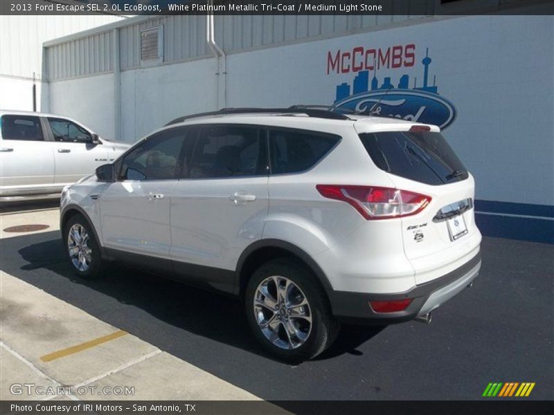 White Platinum Metallic Tri-Coat / Medium Light Stone 2013 Ford Escape SEL 2.0L EcoBoost