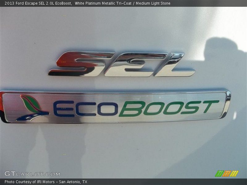 White Platinum Metallic Tri-Coat / Medium Light Stone 2013 Ford Escape SEL 2.0L EcoBoost