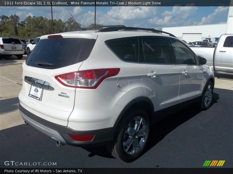 White Platinum Metallic Tri-Coat / Medium Light Stone 2013 Ford Escape SEL 2.0L EcoBoost