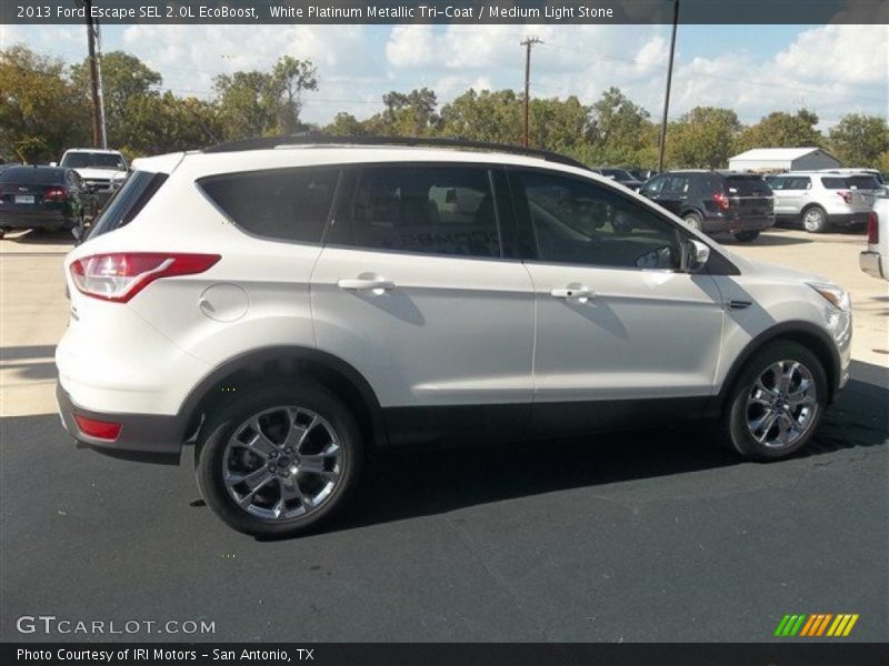 White Platinum Metallic Tri-Coat / Medium Light Stone 2013 Ford Escape SEL 2.0L EcoBoost