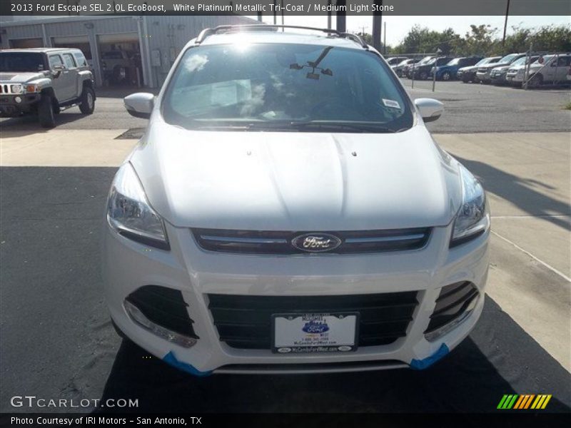 White Platinum Metallic Tri-Coat / Medium Light Stone 2013 Ford Escape SEL 2.0L EcoBoost