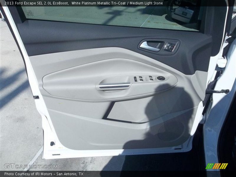 White Platinum Metallic Tri-Coat / Medium Light Stone 2013 Ford Escape SEL 2.0L EcoBoost
