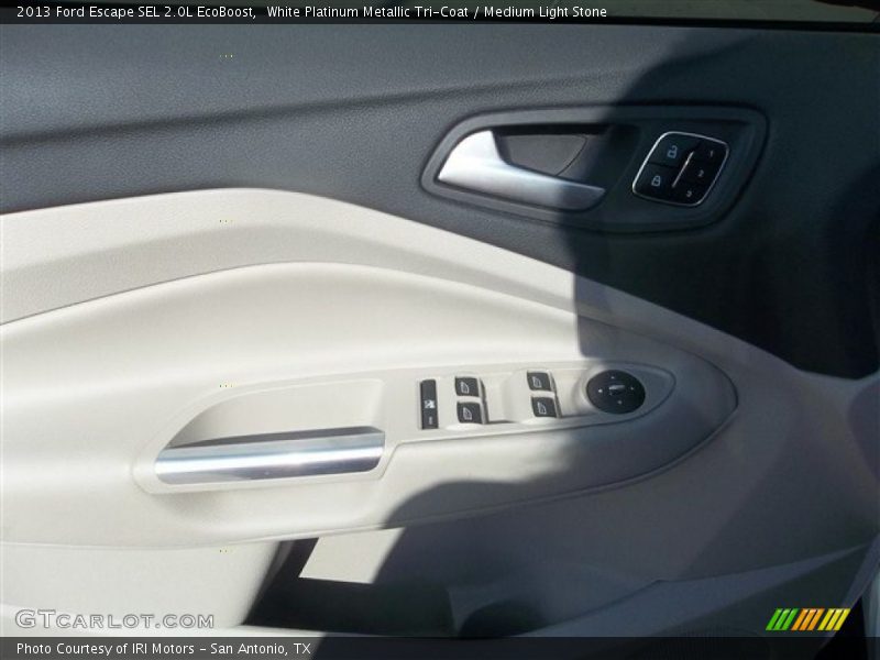 White Platinum Metallic Tri-Coat / Medium Light Stone 2013 Ford Escape SEL 2.0L EcoBoost