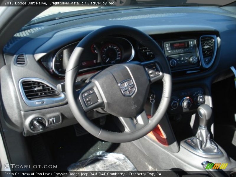 Bright Silver Metallic / Black/Ruby Red 2013 Dodge Dart Rallye