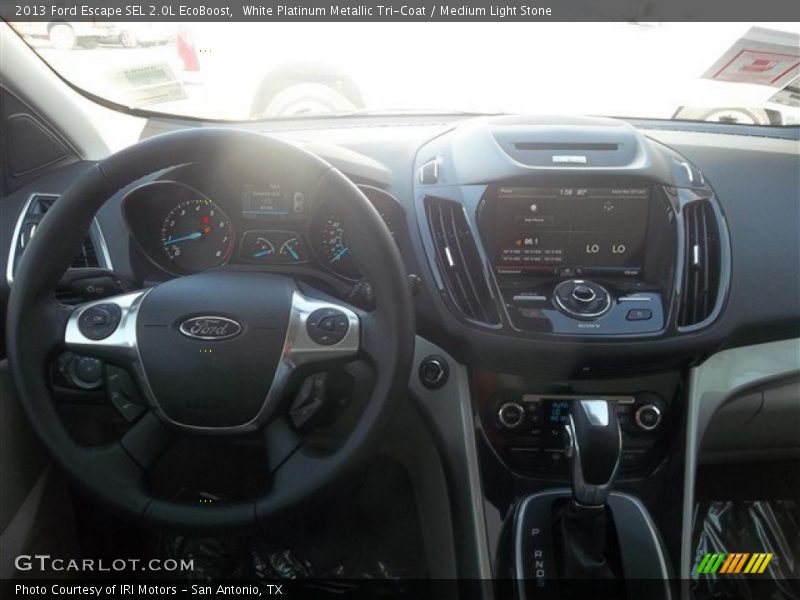 White Platinum Metallic Tri-Coat / Medium Light Stone 2013 Ford Escape SEL 2.0L EcoBoost