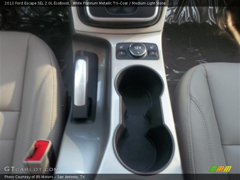 White Platinum Metallic Tri-Coat / Medium Light Stone 2013 Ford Escape SEL 2.0L EcoBoost