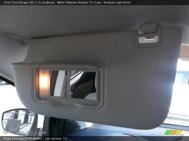 White Platinum Metallic Tri-Coat / Medium Light Stone 2013 Ford Escape SEL 2.0L EcoBoost