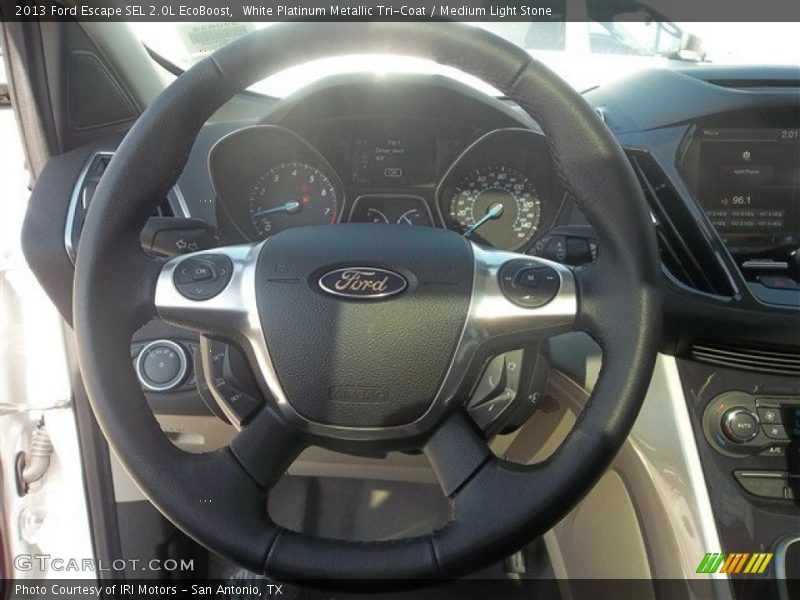 White Platinum Metallic Tri-Coat / Medium Light Stone 2013 Ford Escape SEL 2.0L EcoBoost