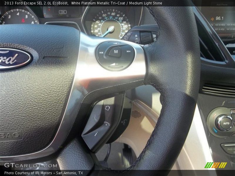 White Platinum Metallic Tri-Coat / Medium Light Stone 2013 Ford Escape SEL 2.0L EcoBoost