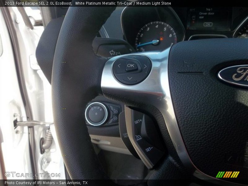 White Platinum Metallic Tri-Coat / Medium Light Stone 2013 Ford Escape SEL 2.0L EcoBoost