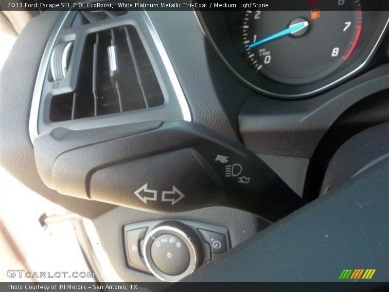 White Platinum Metallic Tri-Coat / Medium Light Stone 2013 Ford Escape SEL 2.0L EcoBoost