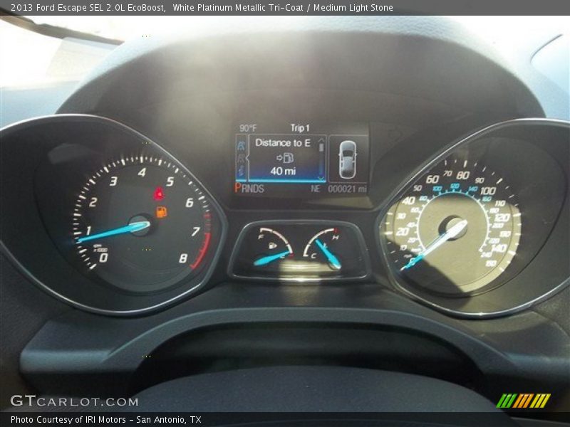 White Platinum Metallic Tri-Coat / Medium Light Stone 2013 Ford Escape SEL 2.0L EcoBoost