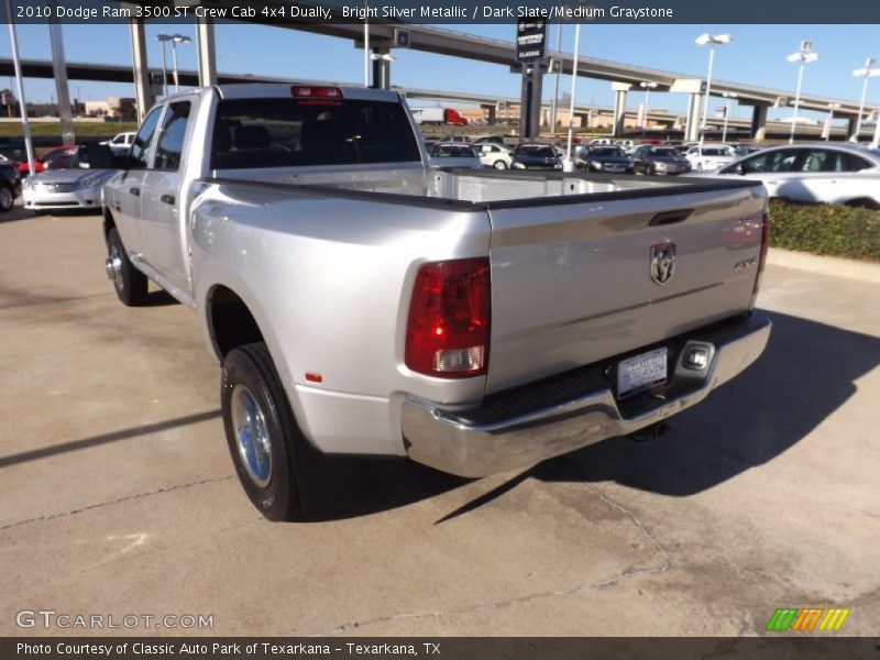 Bright Silver Metallic / Dark Slate/Medium Graystone 2010 Dodge Ram 3500 ST Crew Cab 4x4 Dually