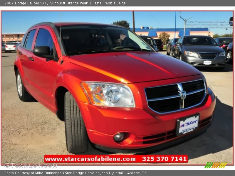 Sunburst Orange Pearl / Pastel Pebble Beige 2007 Dodge Caliber SXT