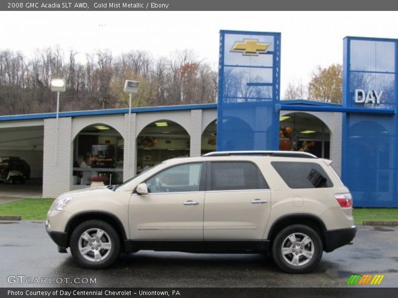 Gold Mist Metallic / Ebony 2008 GMC Acadia SLT AWD