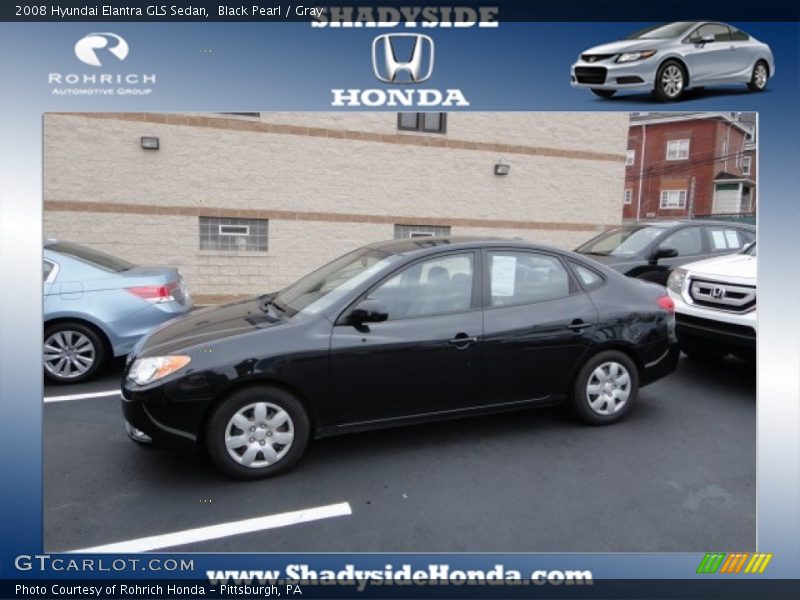 Black Pearl / Gray 2008 Hyundai Elantra GLS Sedan