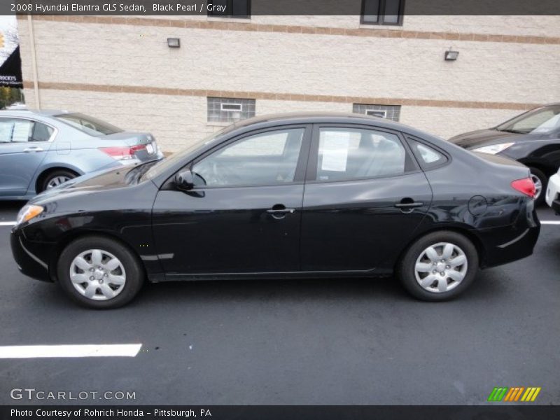 Black Pearl / Gray 2008 Hyundai Elantra GLS Sedan